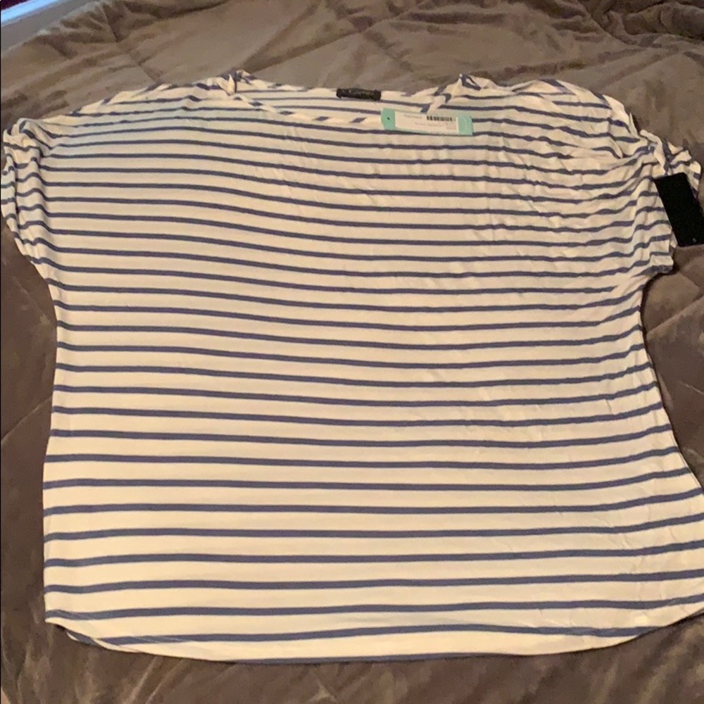 NWT striped T-shirt with shoulder cut outs